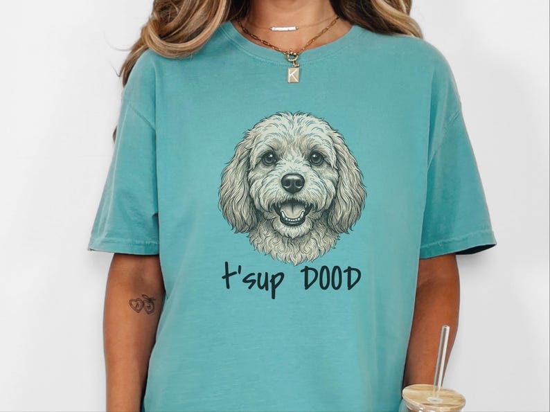 T-shirt Comfort Colors Goldendoodle Dog Mom, Sweat-shirt T'sup Dood Cavapoo, T-shirt graphique pour amoureux des Labradoodles, Col rond pour propriétaire de Bernedoodle image 4