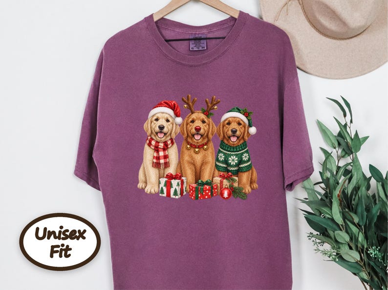 Golden Retriever Christmas Shirt, Golden Retriever Gift, Christmas Pet Art, Dog Christmas Sweatshirt, Golden Retriever Mom Shirt image 7