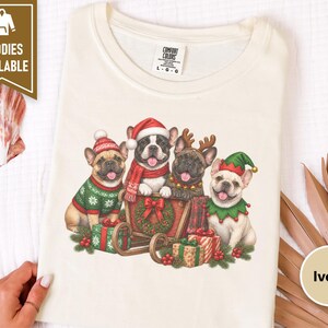 Frenchie Christmas Shirt, French Bulldog Christmas Shirt, Dog Christmas Shirt, Frenchie Mom Shirt, French Bulldog Gift, Dog Lover Shirt image 7