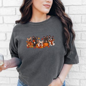 Frenchie Dog Shirt, Fall French Bulldog Gift, Cute Puppy Tee, French Bulldog Mama Shirt, Autumn Dog Lover Sweatshirt image 8