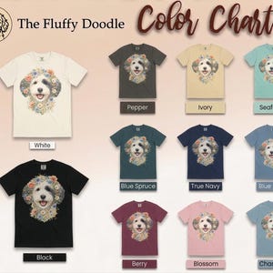 Comfort Colors Sheepadoodle T-shirt, Doodle Pet Art, Botanical Pet Lover Gift, Sheepadoodle Floral Face Spring Tee, Funny Pet Mom Shirt, Tee image 9