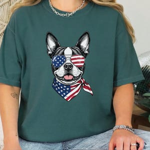 Comfort Colors Patriotic Boston Terrier Sunglasses image 1