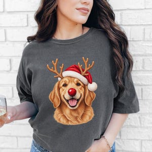 Weihnachtsshirt mit Golden Retriever-Motiv, festliches Hunde-Sweatshirt, Geschenk für Golden-Retriever-Mamas, Pullover mit Welpen-Ausschnitt, Weihnachtsshirt für Hundeliebhaber Bild 8