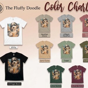 Aussiedoodle iskaffe-tröja, cool valp med solglasögon-tröja, kaffeälskare, husdjursägare-present, rolig doodle mamma pappa grafisk kläder, casual tröja bild 9