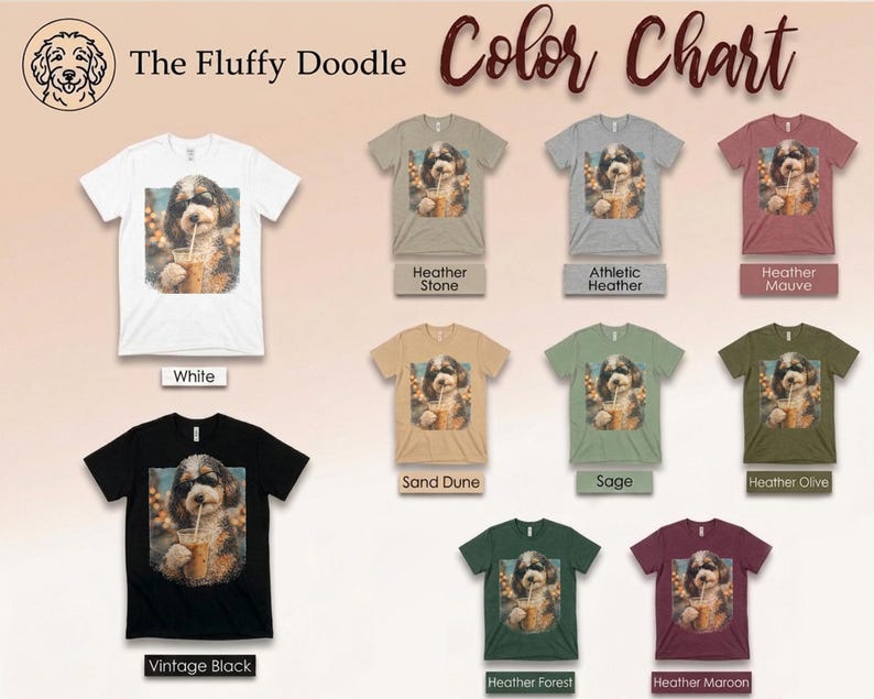 Aussiedoodle iskaffe-tröja, cool valp med solglasögon-tröja, kaffeälskare, husdjursägare-present, rolig doodle mamma pappa grafisk kläder, casual tröja bild 9