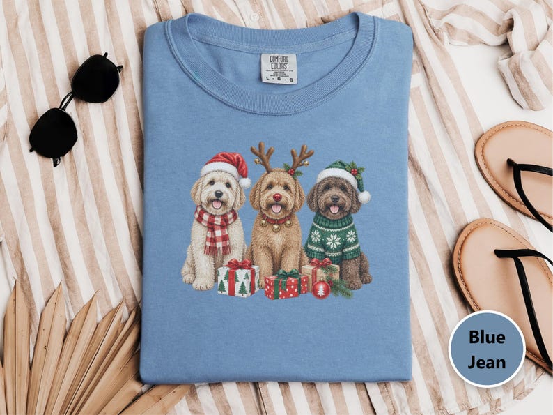 Christmas Goldendoodle Shirt, Goldendoodle Mom Gift, Festive Dog Sweatshirt, Doodle Christmas Tee, Holiday Pet Lover Gift image 1