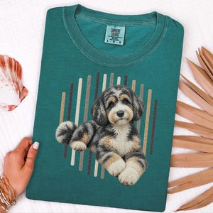 Aussiedoodle shirt, Aussiedoodle cadeau, shirt voor hondenmoeder, driekleurig puppy shirt, shirt voor doodle-liefhebbers, cadeau voor hondeneigenaar afbeelding 10