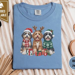 Aussiedoodle Christmas Sweatshirt, Aussiedoodle Gift, Holiday Dog Crewneck, Christmas Dog Sweater, Festive Puppy Lover Shirt image 4