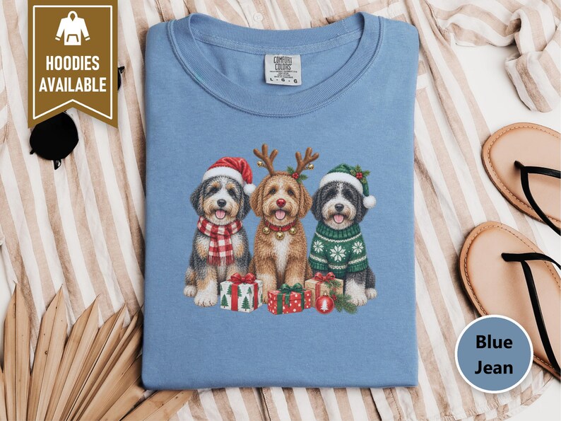Aussiedoodle Christmas Sweatshirt, Aussiedoodle Gift, Holiday Dog Crewneck, Christmas Dog Sweater, Festive Puppy Lover Shirt image 4