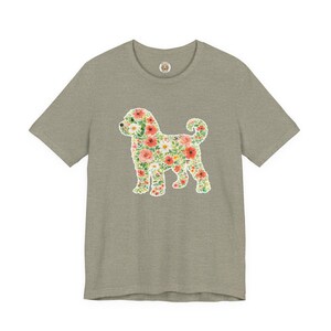 T-Shirt für Schnoodle-Fans, Schnoodle-Blumenmotiv, Boho-Frühlings-Blumen-T-Shirt, Doodle-Hundebesitzer-Shirt, Haustier-Silhouette-Shirt Bild 11