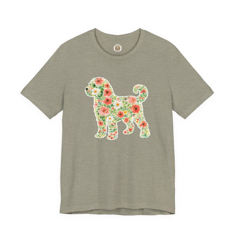 T-Shirt für Schnoodle-Fans, Schnoodle-Blumenmotiv, Boho-Frühlings-Blumen-T-Shirt, Doodle-Hundebesitzer-Shirt, Haustier-Silhouette-Shirt Bild 11