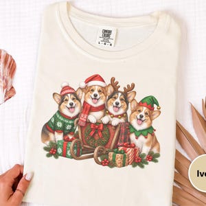 Corgi Christmas Shirt, Holiday Dog Shirt, Corgi Mom Gift, Festive Puppy Top, Dog Lover Gift Bild 1