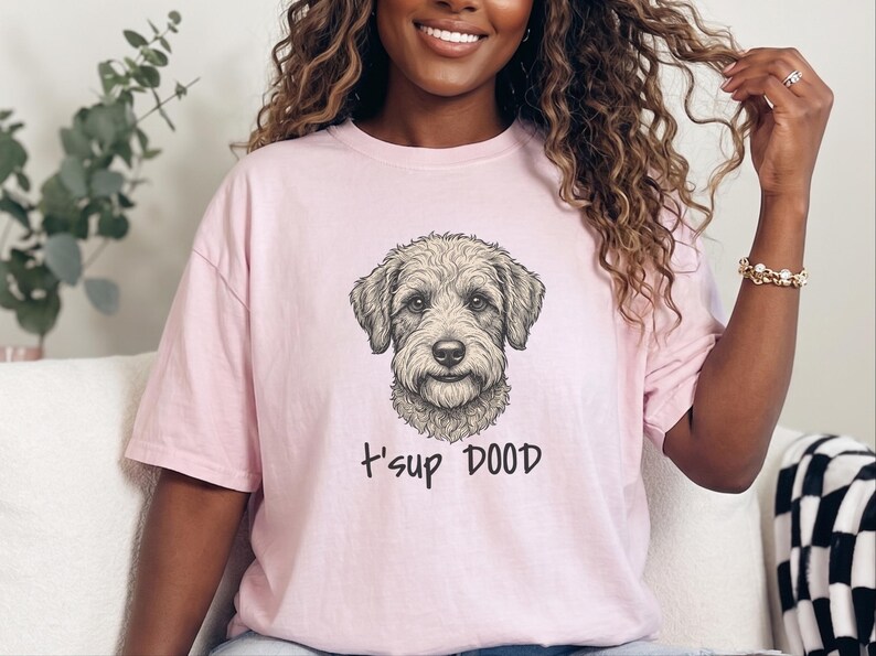 Comfort Colors Schnoodle Lover Sweatshirt | T'sup Dood Goldendoodle Dad Sweatshirt | Scruffy Labradoodle Owner T-Shirt, Doodle Dog Gift imagen 5