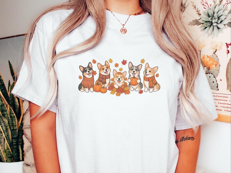Corgi Autumn Shirt, Fall Corgi Tee, Dog Lover Gift, Corgi Mom Sweatshirt, Pumpkin Patch Shirt, Fall Dog Shirt image 1
