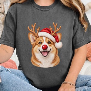 Sudadera navideña de Corgi, camiseta festiva navideña para perros, regalo navideño para dueños de perros, sudadera de cuello redondo para mamás de Corgi imagen 1