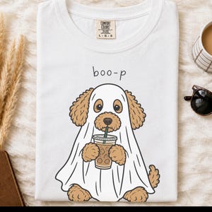 Goldendoodle Halloween Shirt, Ghost Dog Tee, Spooky Puppy Shirt, Dog Lover Gift, Boo P T Shirt image 9