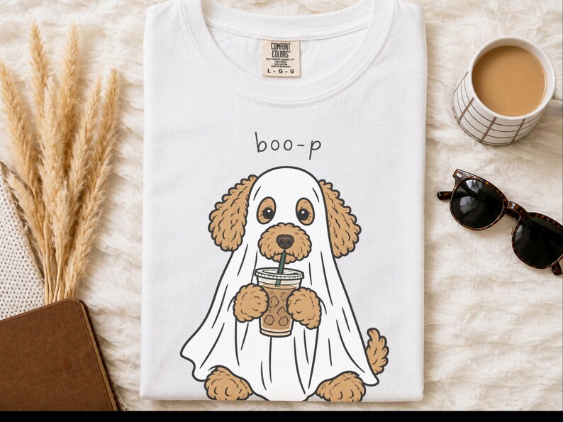 Goldendoodle Halloween Shirt, Ghost Dog Tee, Spooky Puppy Shirt, Dog Lover Gift, Boo P T Shirt image 9