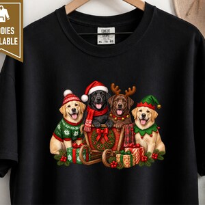 Christmas Dog Shirt, Labrador Christmas Gift, Black Lab Christmas Sweatshirt, Chocolate Lab Lover Shirt, Yellow Lab Holiday Tee image 5