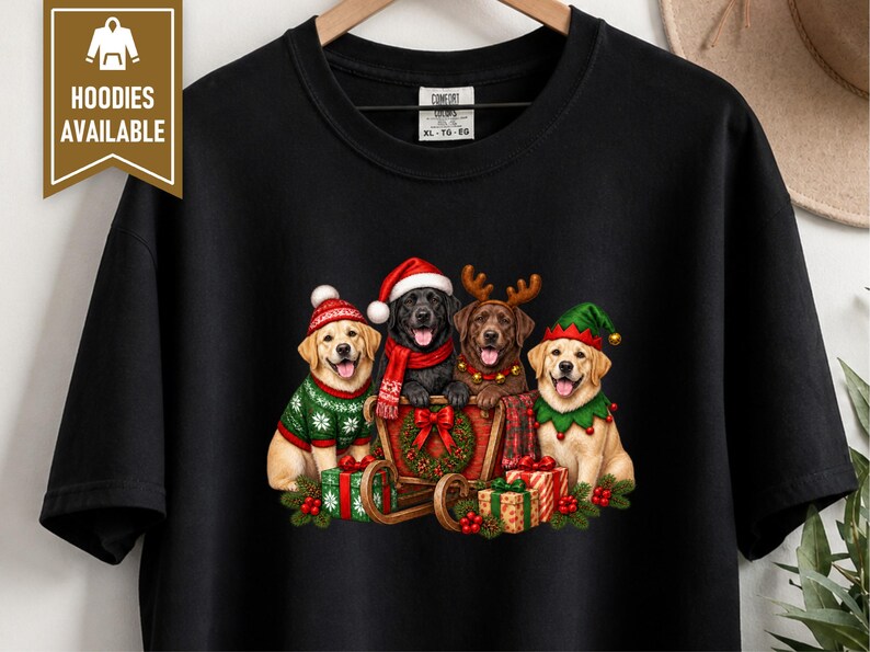 Christmas Dog Shirt, Labrador Christmas Gift, Black Lab Christmas Sweatshirt, Chocolate Lab Lover Shirt, Yellow Lab Holiday Tee image 5