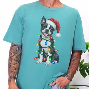 Boston Terrier Christmas Shirt, Boston Terrier Mom Gift, Holiday Dog Shirt, Christmas Puppy Sweatshirt, Dog Owner Gift, Dog Christmas Tee image 2