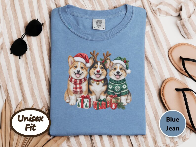 Corgi Christmas Shirt, Christmas Corgi Gift, Holiday Dog Lover Tee, Corgi Mom Shirt, Festive Puppy Sweatshirt, Corgi Dad Gift image 10