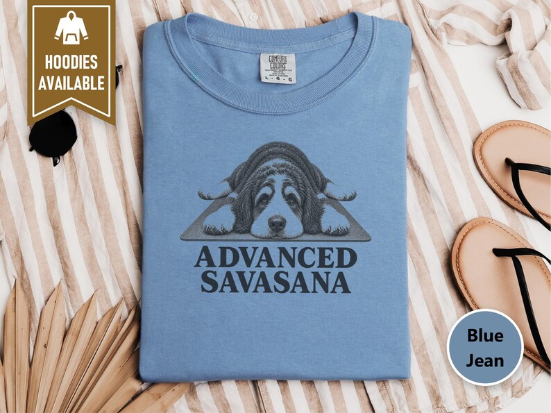 Bernedoodle Shirt, Yoga Teacher Gift, Bernedoodle Mom, Advanced Savasana, Yoga Lover Shirt, Meditation Tshirt, Funny Dog Tee image 6