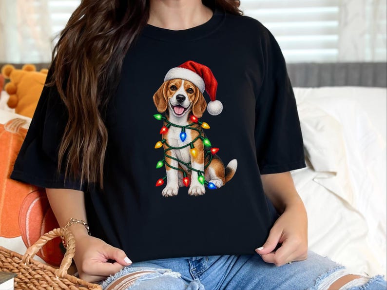 Beagle-julklapp, julklapp för hundmamma, festlig hundtröja, beagle-ägare, julklapp för hund bild 8