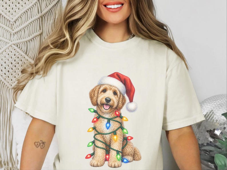 Christmas Goldendoodle Shirt, Goldendoodle Mom Gift, Holiday Dog Sweater, Doodle Christmas Tee, Goldendoodle Lover Gift image 6