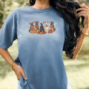 Fall German Shepherd Shirt, German Shepherd Mom Gift, Autumn Dog Lover Tee, Gsd Sweatshirt, Pumpkin Season Hoodie image 5