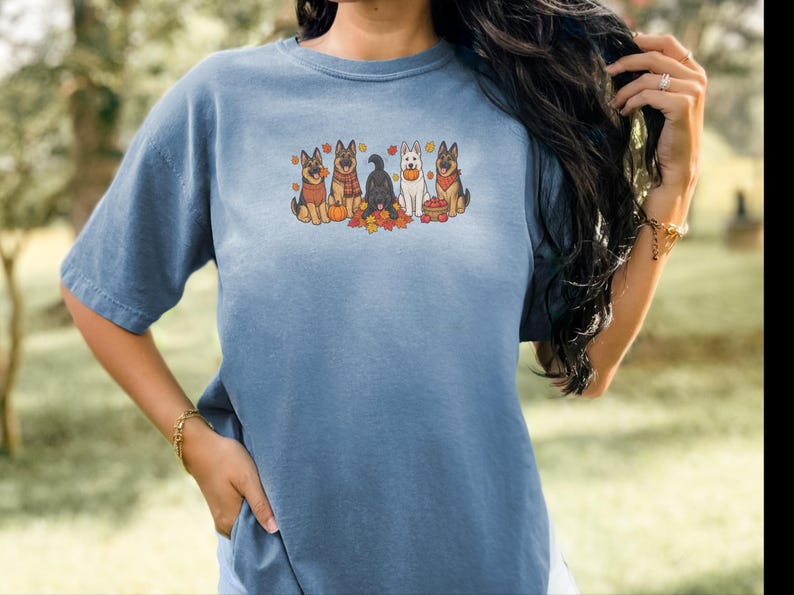 Fall German Shepherd Shirt, German Shepherd Mom Gift, Autumn Dog Lover Tee, Gsd Sweatshirt, Pumpkin Season Hoodie image 5