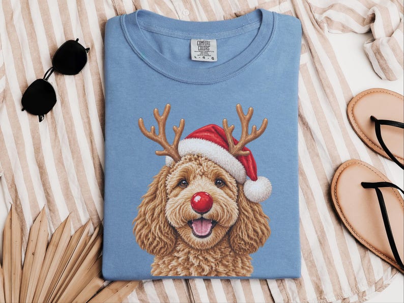 Maglietta natalizia con Cockapoo, regalo di Natale per amanti dei Cockapoo, felpa per cani per le feste, maglietta per la mamma di un Cockapoo, regalo festivo per gli amanti dei cani immagine 1