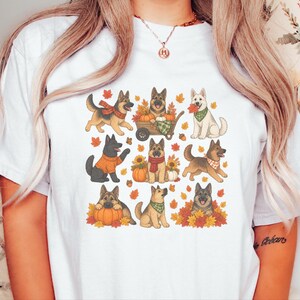 German Shepherd Fall Shirt, Autumn Dog Mom Gift, Cozy Season Sweatshirt, Puppy Lover Tee image 6