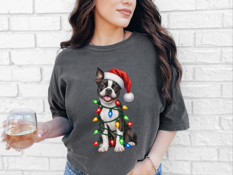 Boston Terrier Christmas Shirt, Boston Terrier Mom Gift, Holiday Dog Shirt, Christmas Puppy Sweatshirt, Dog Owner Gift, Dog Christmas Tee image 10