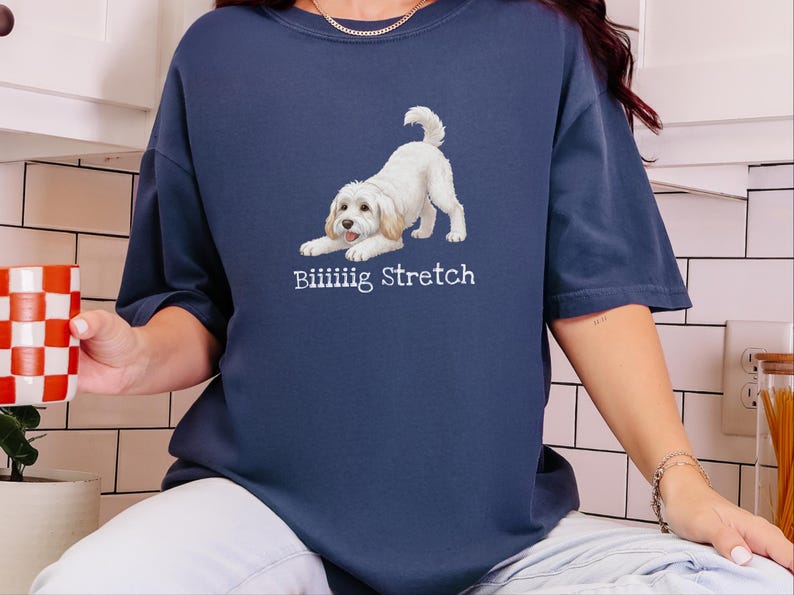 Comfort Colors Maltipoo Mom Shirt Biiiiig Stretch, Funny Dog Lover Gift, Playful Puppy Doodle Parent Tee, Cute White Maltese Poodle Animal image 4