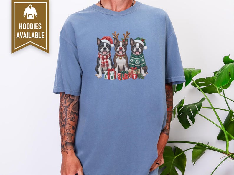 Boston Terrier Christmas Shirt, Dog Christmas Shirt, Boston Terrier Gift, Christmas Pet Shirt, Santa Dog Shirt, Holiday Dog Tee image 9