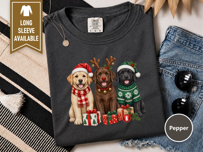 Christmas Dog Sweatshirt, Labrador Christmas Shirt, Holiday Dog Gift, Dog Lover Christmas Sweatshirt, Labrador Retriever Mom Gift image 7
