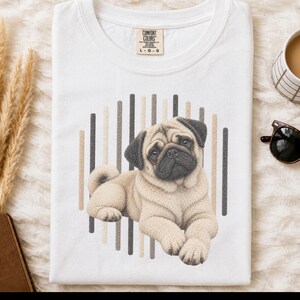 Camiseta de perro carlino, regalo para amantes de los carlinos, camiseta con estampado de cachorro adorable, camiseta para mamás carlinos, camiseta con retrato de perro, camiseta para papás carlinos, ropa para amantes de las mascotas imagen 9