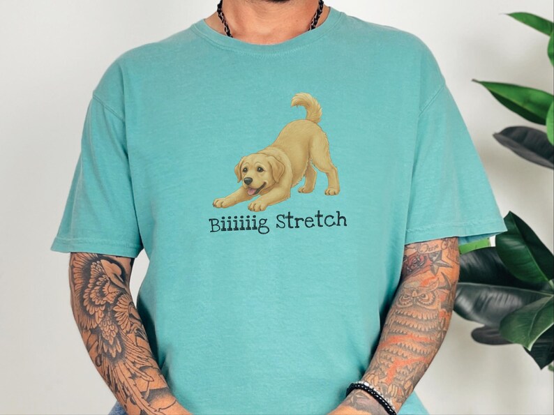 Comfort Colors Cute Dog Art Gift, Biiiiig Stretch Labrador Retriever Shirt, Yellow Lab Mom Tee, Funny Golden Lab Dad, Pet Owner Top image 6