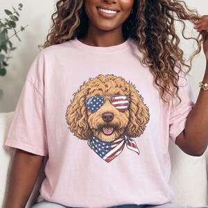Comfort Colors Cavapoo Mom Shirt, Patriotic Dog Shirt, Cavapoo Owner Gift, American Flag Tee, USA Puppy Apparel, Red White Blue Top image 8