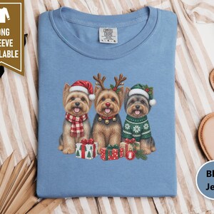 Christmas Yorkie Sweatshirt, Yorkie Mom Gift, Holiday Dog Crewneck, Festive Puppy Jumper, Yorkie Lover Apparel image 7