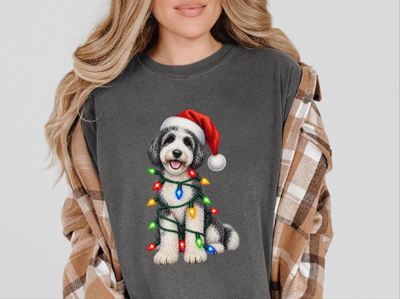 Sudadera navideña para Sheepadoodle, camiseta navideña para perros, regalo navideño para perros, regalo navideño para mamás perrunas, regalo para Sheepadoodle imagen 7