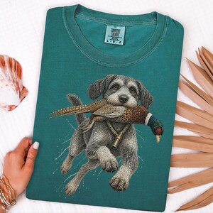 Schnoodle Hunting Shirt, Pheasant Hunter Gift, Upland Hunting Tee, Bird Dog Shirt, Outdoorsman Gift image 7
