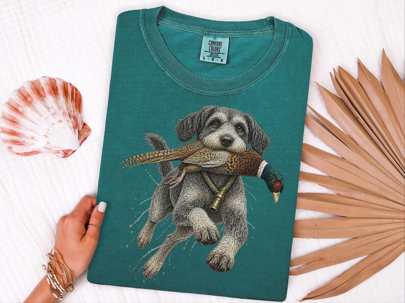 Schnoodle Hunting Shirt, Pheasant Hunter Gift, Upland Hunting Tee, Bird Dog Shirt, Outdoorsman Gift image 7