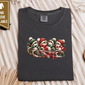 Christmas Birds Shirt, Holiday Bird Lover Gift, Winter Wildlife Tee, Cute Animal Sweatshirt, Festive Christmas Bird Shirt image 5