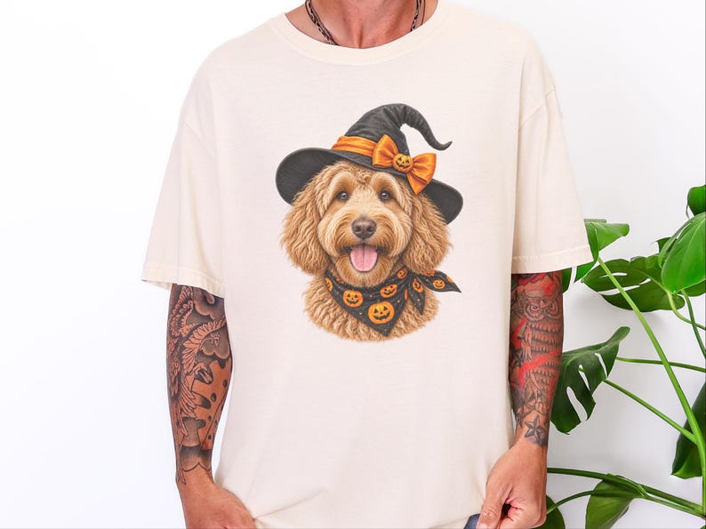 Labradoodle Halloween Shirt, Doodle Mom Gift, Spooky Dog Mom Shirt, Golden Doodle Halloween Tee image 7