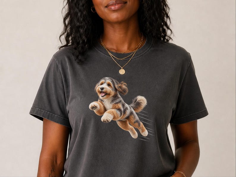 T-shirt Aussiedoodle, Cadeau Aussiedoodle, T-shirt croisé Berger Australien/Caniche, T-shirt Maman Aussiedoodle, Cadeau pour amoureux des chiens Aussiedoodle image 1