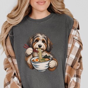 Ramen-tröja för japansk matälskare, rolig nudelhundtröja, ramen-skål med grafisk design bild 5
