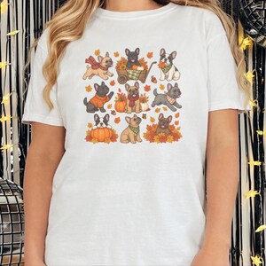 French Bulldog Fall Shirt, Frenchie Mom Gift, Autumn Dog Lover Tee, Pumpkin Season Sweater, Cute Puppy Graphic Top image 10