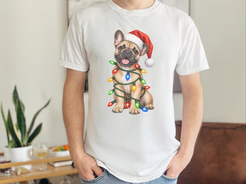 Christmas Dog Shirt, French Bulldog Christmas Gift, Holiday Dog Shirt, Frenchie Mom Sweatshirt, Christmas Pet Lover Tee image 10
