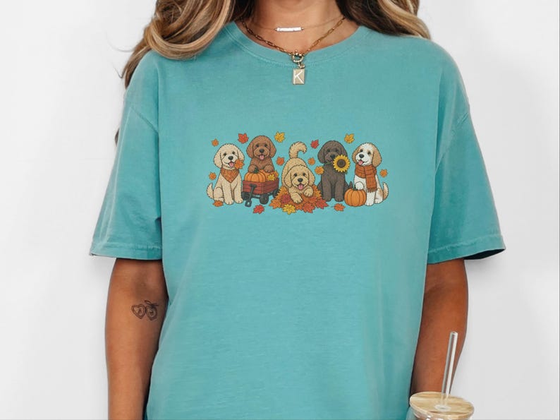 Cavapoo Shirt, Cavapoo Mom Gift, Fall Dog Shirt, Pumpkin Patch Dog Tee, Autumn Dog Lover Sweatshirt, Puppy Owner Gift image 2